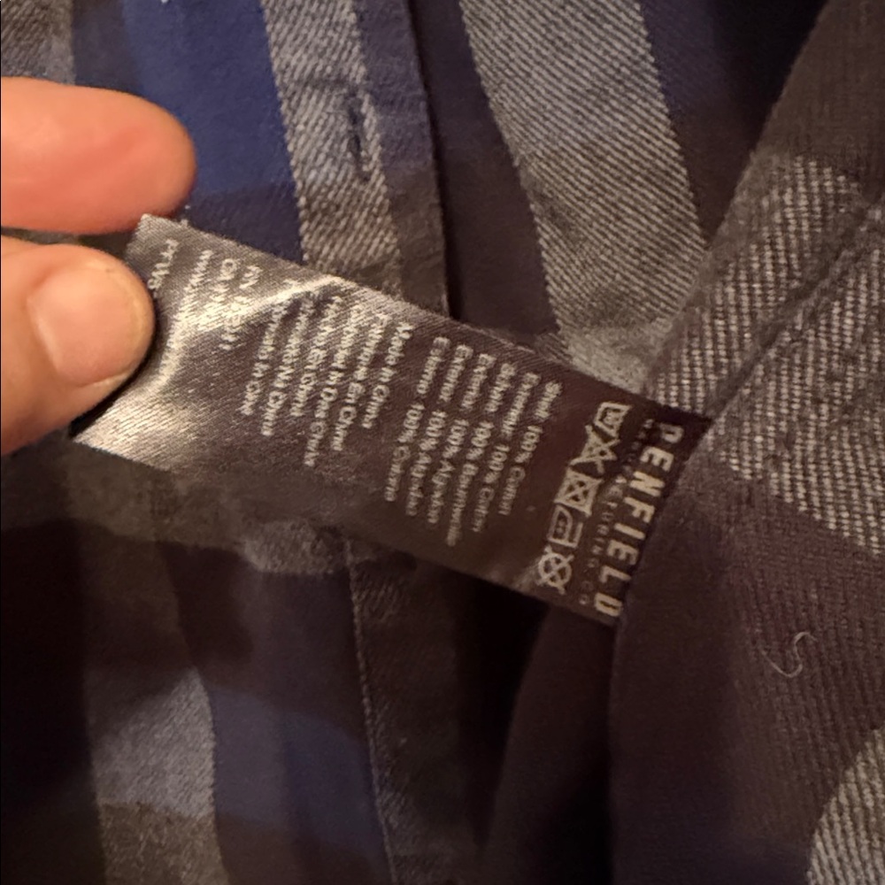Penfield Boyfriend fit Flannel blue grey buffalo plaid M - Picture 4 of 10